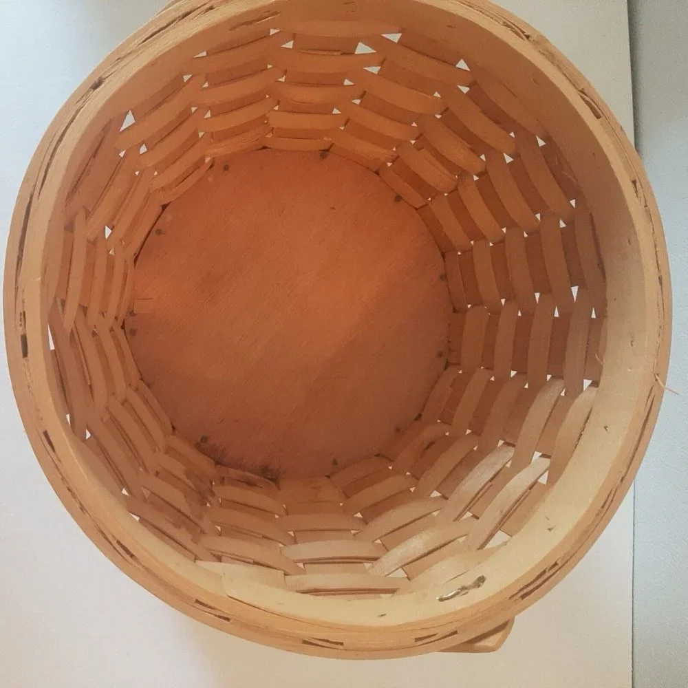 9 Inch Round Woven Basket with Liner Planter Yarn